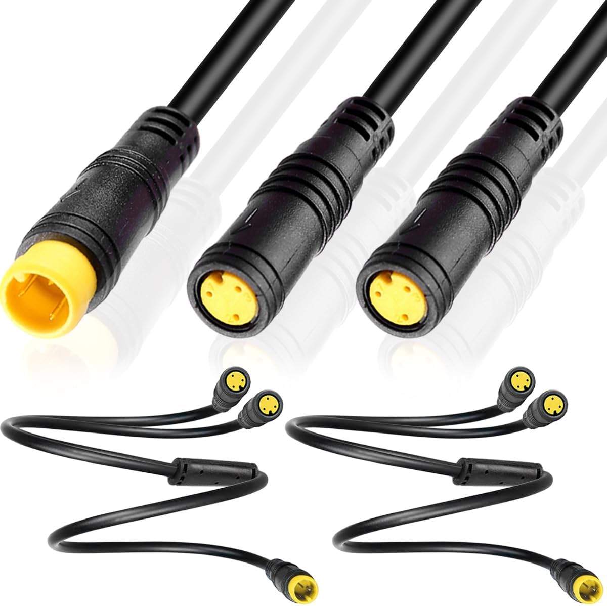 Electric Bike Gear Sensor 1T2 Y-Splitter Cable, Ebike Shift Sensor for Bafang Electric Bicycle BBS01 BBS02 BBSHD, Mid Motor Drive System Shift Sensor Brake 3 Pin Split Cable