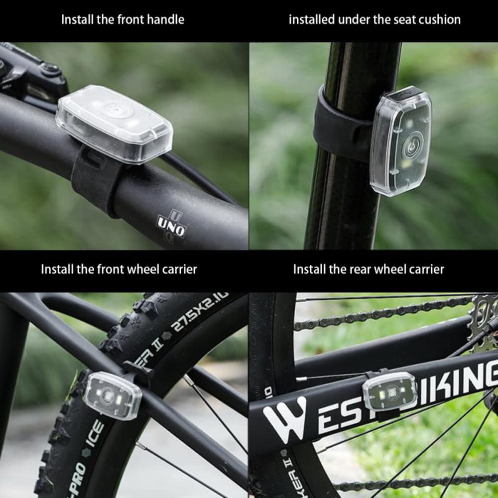 Luz Trasera de Advertencia para Bicicleta, Resistente a la Lluvia, luz Delantera para Bicicleta de montaña, Recargable por USB, luz de Seguridad para Ciclismo Nocturno, Accesorios