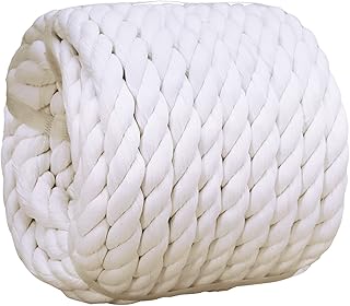 100% Natural Cotton Rope (3/4 Inch x 50 Feet) Twisted Thick Rope for DIY Crafts Gardening Hammock Home Decorating,Wedding ...