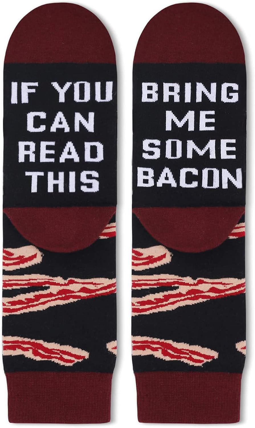 Zmart Bacon Socks Bacon Gifts for Men, If You Can Read This Bring Me Bacon Socks : Clothing, Shoes & Jewelry