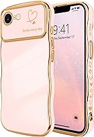 Vista 21 de LCHULLE Funda para iPhone Air para mujeres y niñas, lindo marco ondulado con forma rizada con patrón de corazón de amor, cubierta de protección