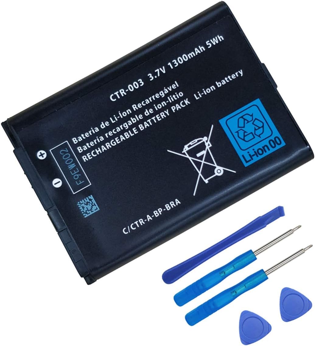 for Nintendo 3DS 2DS XL 2DS Game Console Replacement Battery CTR-003 1300mAh 3.7V + Tools