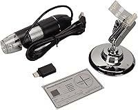 Vista 7 de Hilitand Microscopio digital USB 50X a 1600X, negro, luz LED, material ABS, portátil, compatible con teléfonos inteligentes