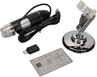 Digitales Mikroskop, 1600-fache Vergrößerung der HD-Auflösung, Tragbares Handmikroskop, 8 LED-Leuchten, USB Typ C 2 in 1, Elektronisches Digitalmikroskop für Android Windows
