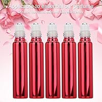 Vista 3 de Botellas de rodillo de aceite esencial, 5 botellas de vidrio enrollables de 0.3 onzas líquidas con bolas de acero inoxidable, botella de bola