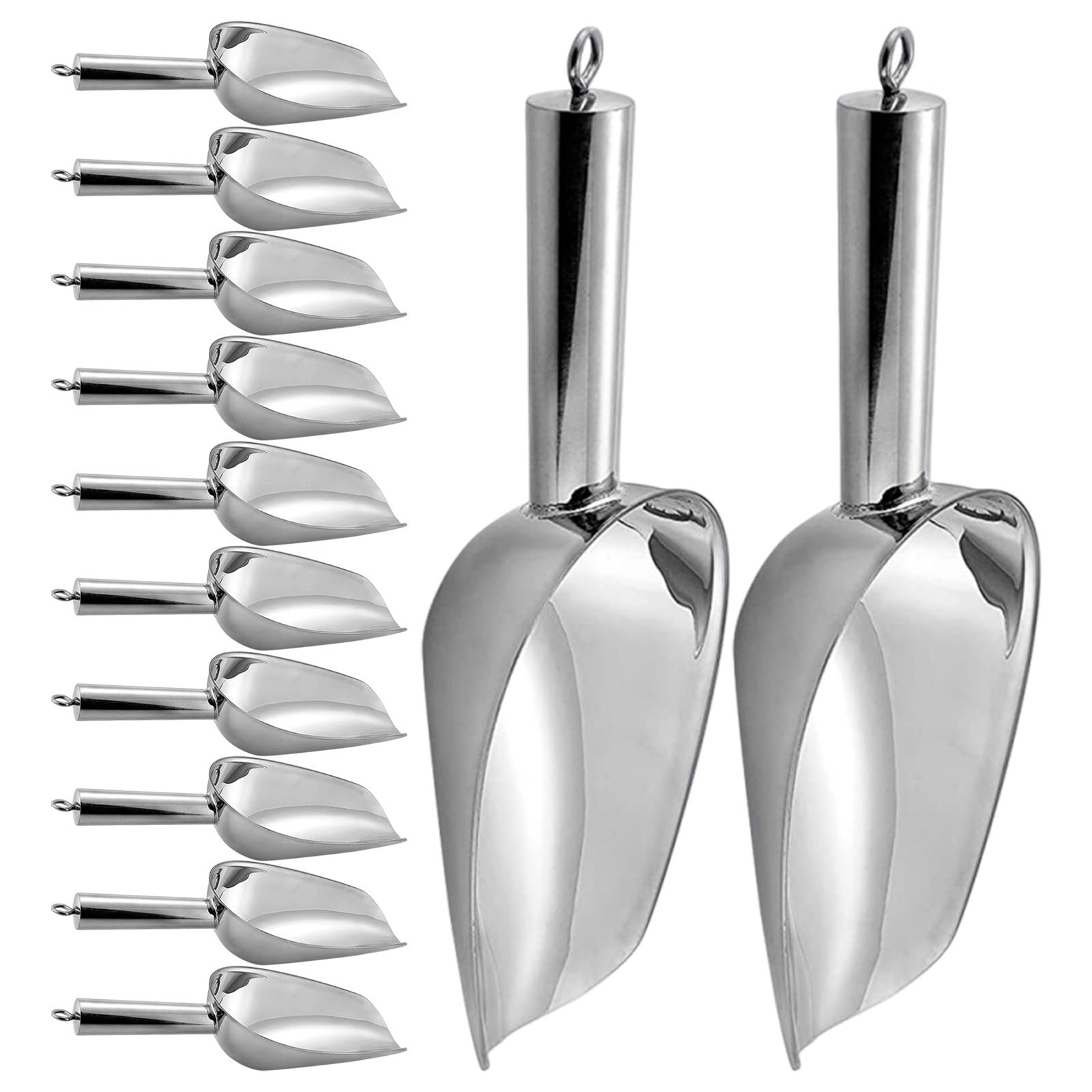 12 Pièces Pelle à Glace en Acier Inoxydable 6 Oz, Poignée Stable