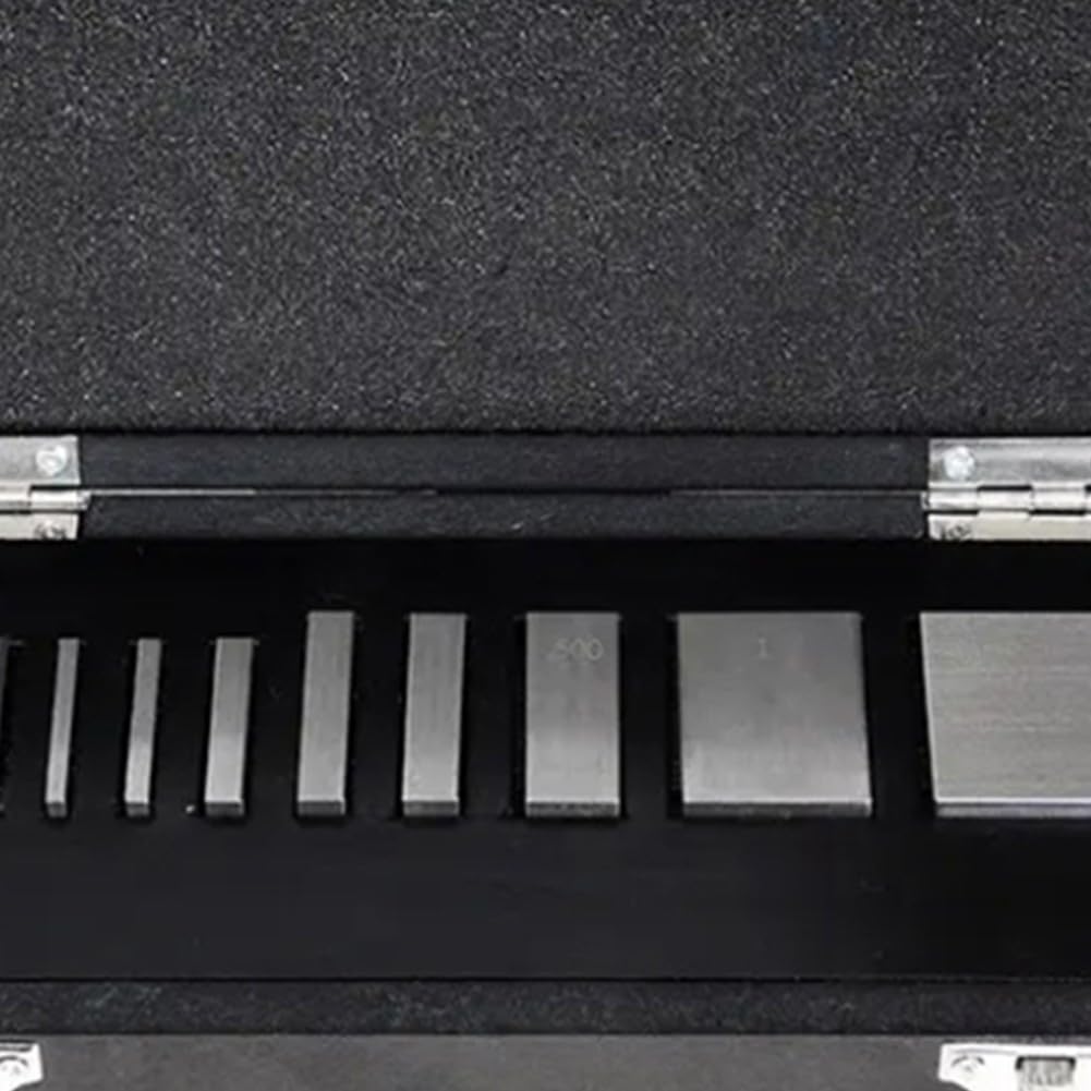 Kit de calibración para indicador de esfera con 9 bloques de calibre y plano óptico, certificado rastreable NIST, grado AS0, precisión de 0.000 pulgadas, para ASME B89.1.9 ISO 9000 nivel 1