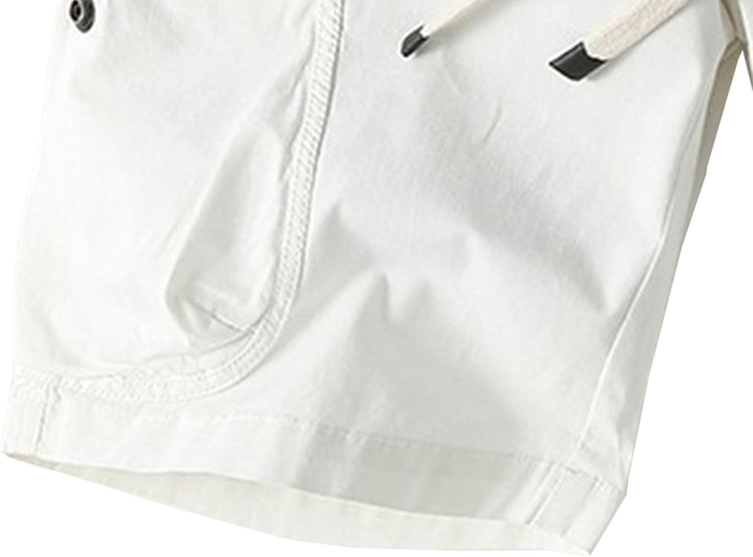 Men's Cargo Drawstring Knee Length Elastic Waist Multi Pocket Short Casual Cotton Work Athletic Shorts