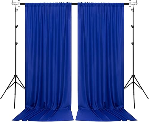 Miniatura 8 de Cortinas de fondo azul rey de 10 x 10 pies para fiestas, escenarios, bodas, ceremonias, cortinas de filtrado de luz, telón de fondo para fotografía