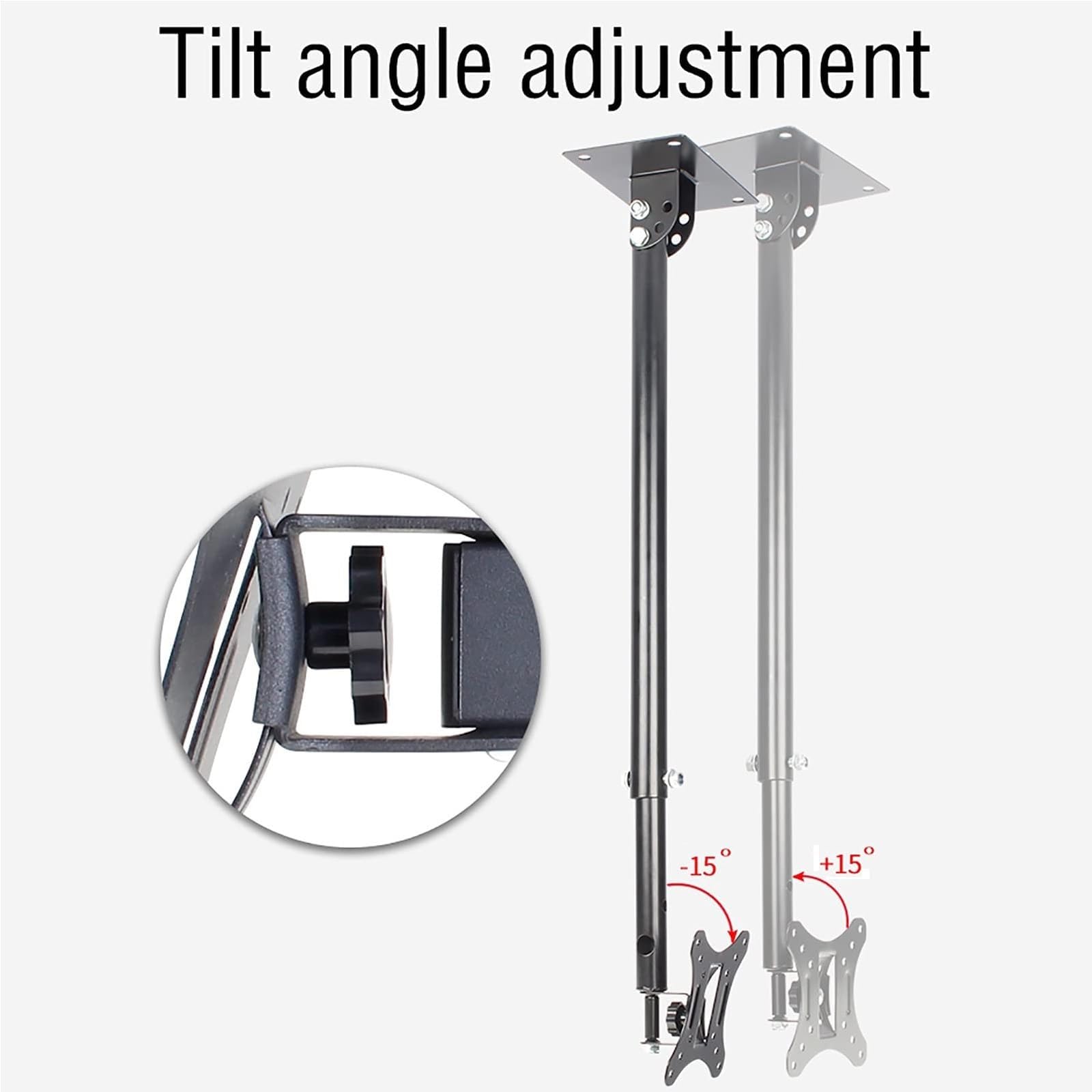 Supporto Da Soffitto Per TV LCD Telescopico E Girevole - Supporto Da Soffitto Per TV Con Inclinazione Regolabile, Per Montaggio A Parete Per TV Da 12-27 Pollici, VESA Massimo 200x200mm(2M)