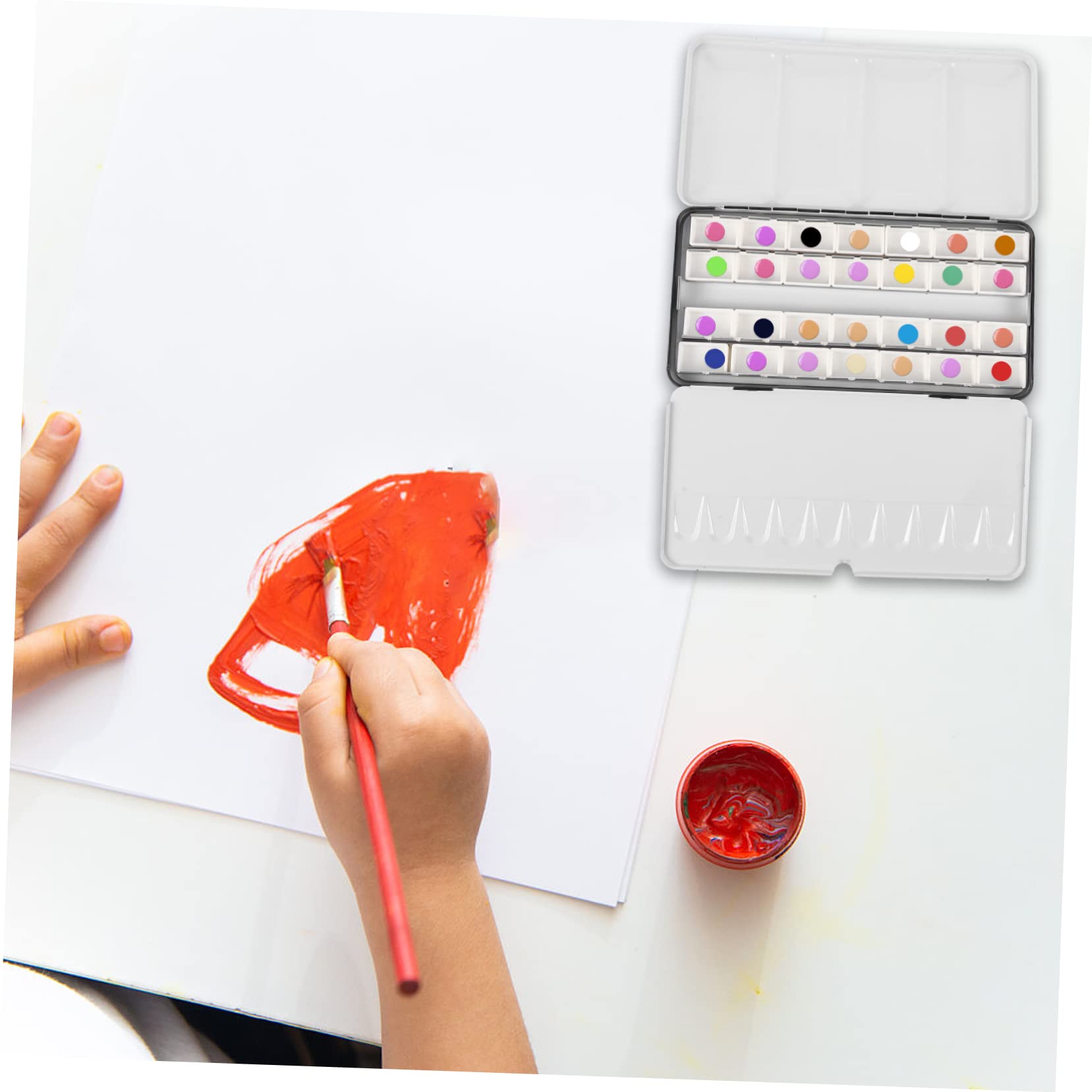 PLAFOPE Boîte Vide pour Aquarelle Récipient à Pigments Métal Pots De Peinture Vides pour Coffret De Peinture