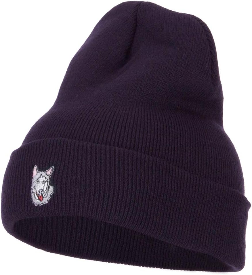 Siberian Husky Embroidered Long Beanie