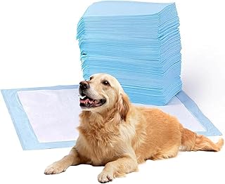 50 Stück Trainingspads für Hunde, 60x60cm PIPI Matten für Hunde, Blaue Welpen Unterlagen, L-Größe Saugfähige Einweg-Unterlagen für Haustiere