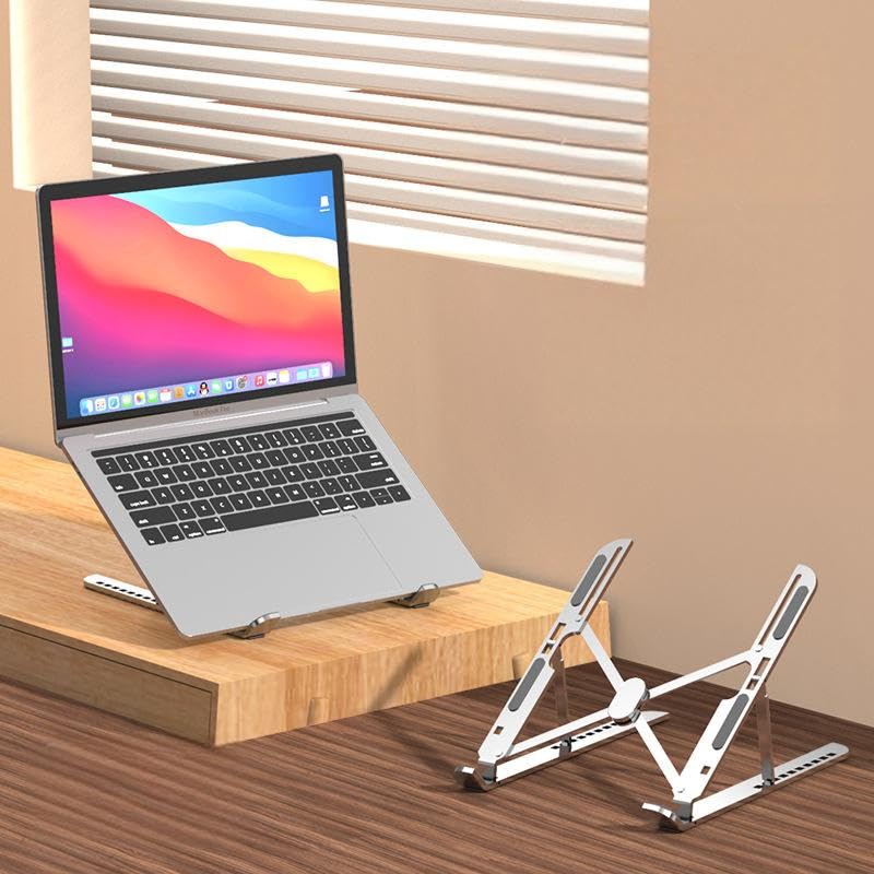 Base de aluminio ajustable para laptop ergonómica