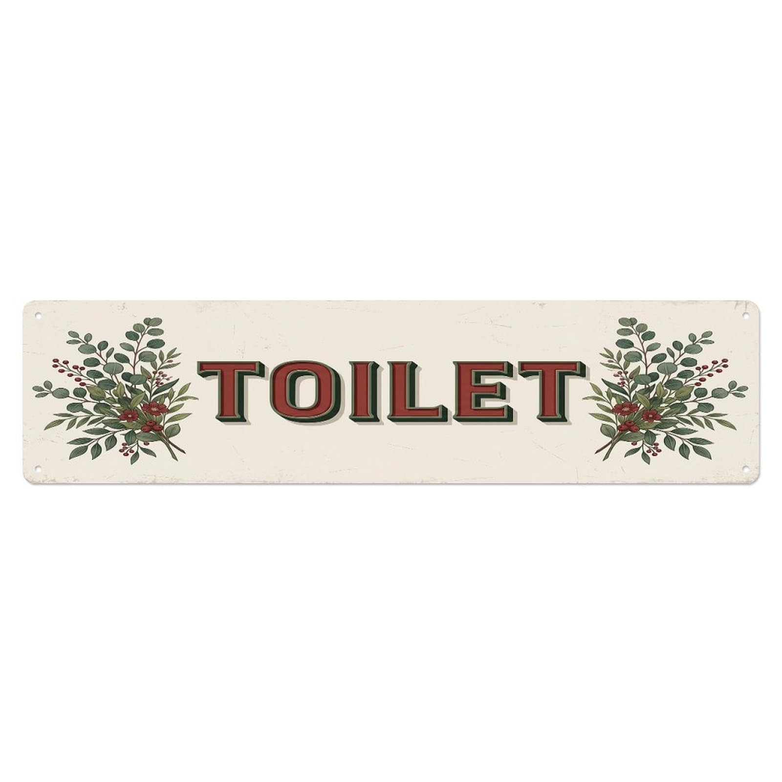 Cmhok Vintage Style Toilet Signage Eucalyptus Vintage Metal Tin Sign Wall Decor For Cafe, Club, Garden Metal Poster 4X16inch