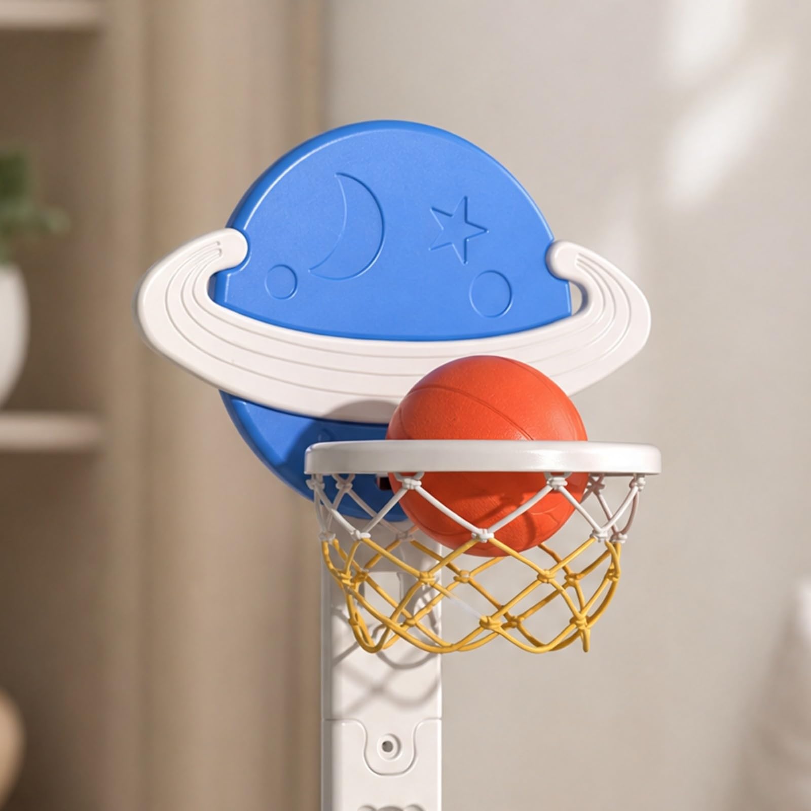 harayaa da Basket Regolabile per Bambini Robusto da Basket con Tabellone a Tema Planetario Compatto Giocattolo Sportivo per Soggiorno