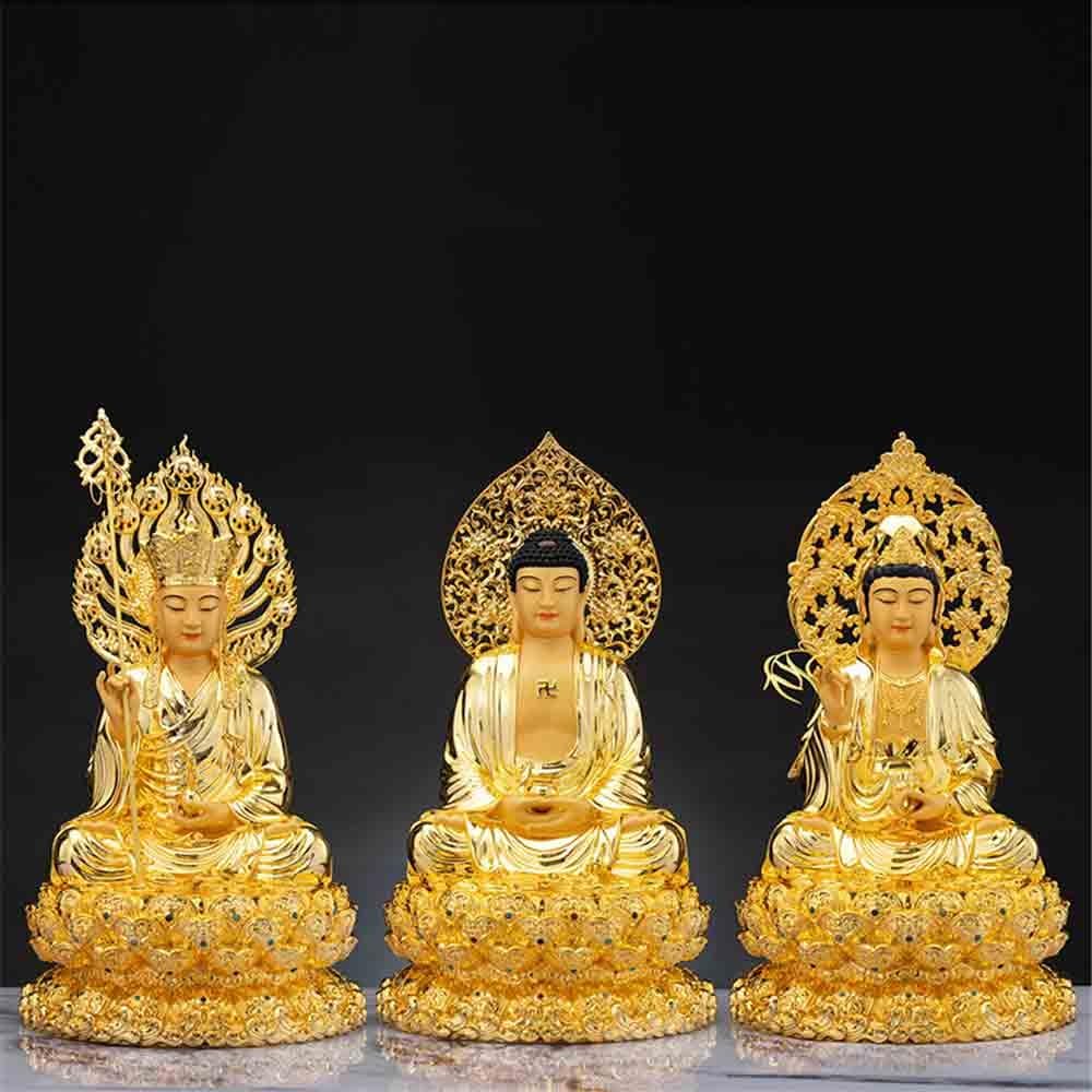 Figuras de Budas Estatua de Buda de latón for el hogar, Sala de Estar, vestíbulo, decoración Feng Shui, Adornos de adoración Zen Budas Decorativos(Grande)