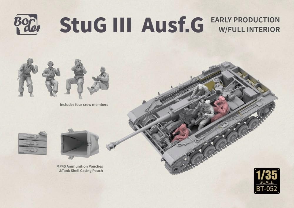Model obramowania BT052 1/35 niemiecki nr III pistolet szturmowy typ G wczesny model z pełnym wnętrzem plastikowym modelem (czołg)