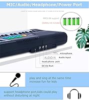 Vista 2 de Piano de teclado eléctrico digital mini música teclados electrónicos 61 teclas niños piano instrumento musical piano juguete con micrófono