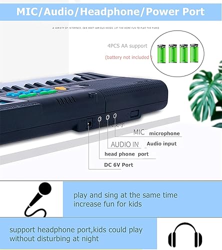 Miniatura 2 de Piano de teclado eléctrico digital mini música teclados electrónicos 61 teclas niños piano instrumento musical piano juguete con micrófono