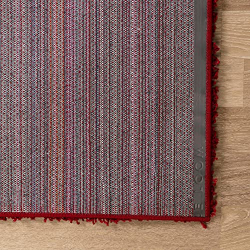 Unique Loom Solid Shag Collection Area Rug (4' 1" X 6' 1" Rectangle, Cherry Red) #TOP6