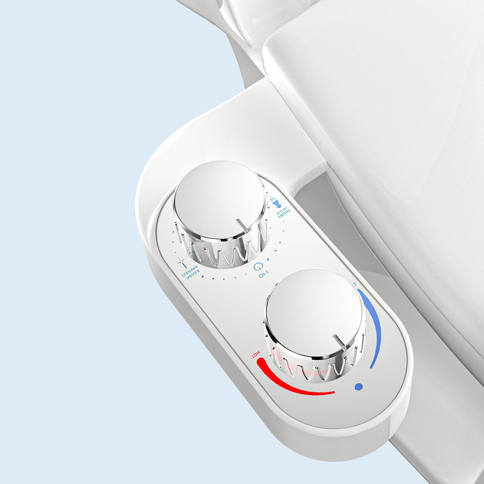 COSYLAND Bidet Hot and Cold Water - Water Pressure Adjustable Bidet Attachment for Toilet with Sanitary and Feminine Wash Mode - Quick Installation Jet Spray with Self-Cleaning Dual Nozzles