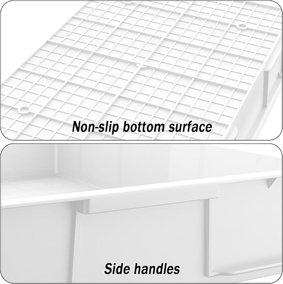 Commercial Stackable Proofing Dough Box with Lid, 4 Pack Plastic Pizza Dough Box, White
