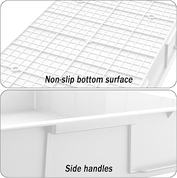 Commercial Stackable Proofing Dough Box with Lid, 4 Pack Plastic Pizza Dough Box, White