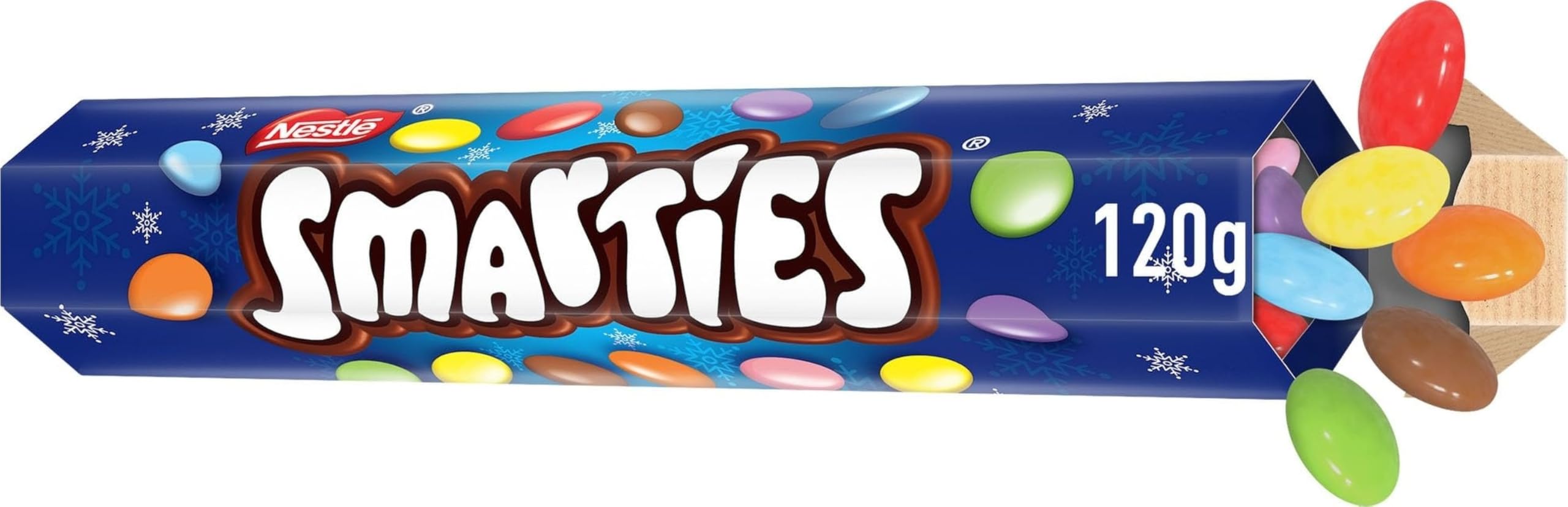 Smarties Milk Chocolate Giant Tube - Colourful Crisp Sugar Shells, 120g | Pack of 1