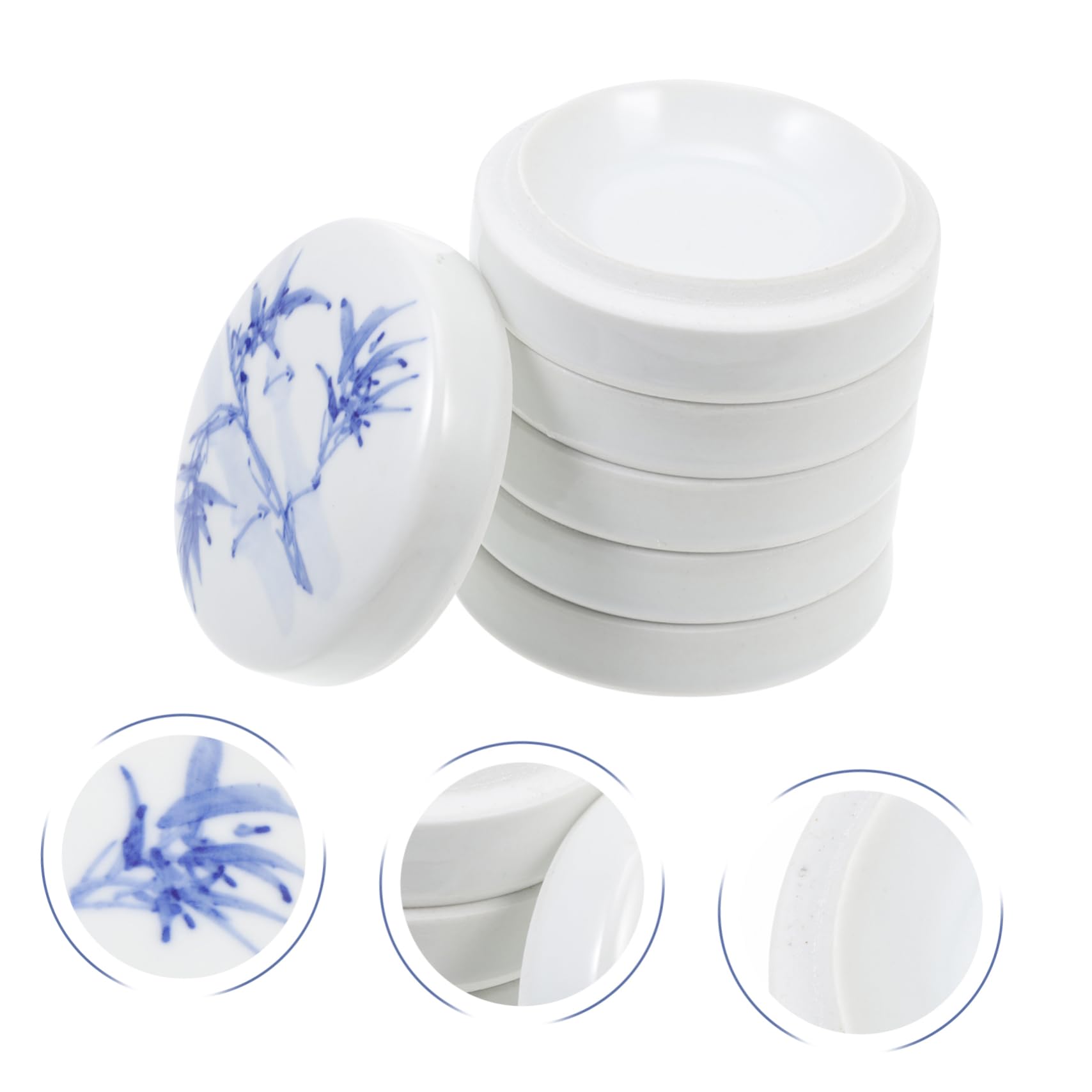 NUOBESTY Palette de Peinture en Céramique Blanche, Plateau de Mélange de Couleurs Empilable 5 Couches avec Couvercle, pour Aquarelle et Décoration
