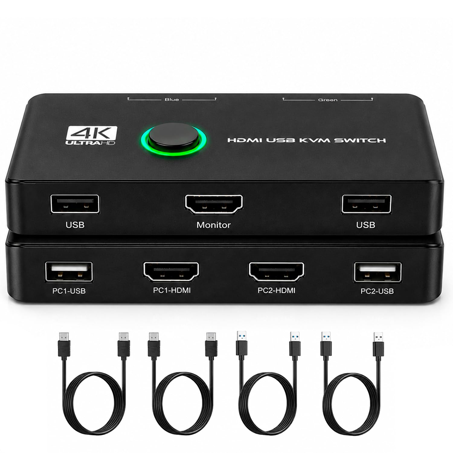 KVM Switch HDMI USB 2x1 4K 60Hz Chaveador Seletor 2 Portas para 1