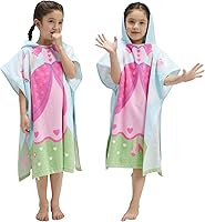 Vista 9 de BANGSAUR Toalla con capucha para niños, para el baño, la playa, toallas de algodón suave, absorbente, para piscina, con capucha, poncho para bebé