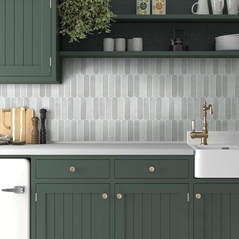 Piastrelle Adesive 3D Per Cucina E Bagno - Verde Matte, 30x30cm, 10 Pezzi, Facili Da Applicare