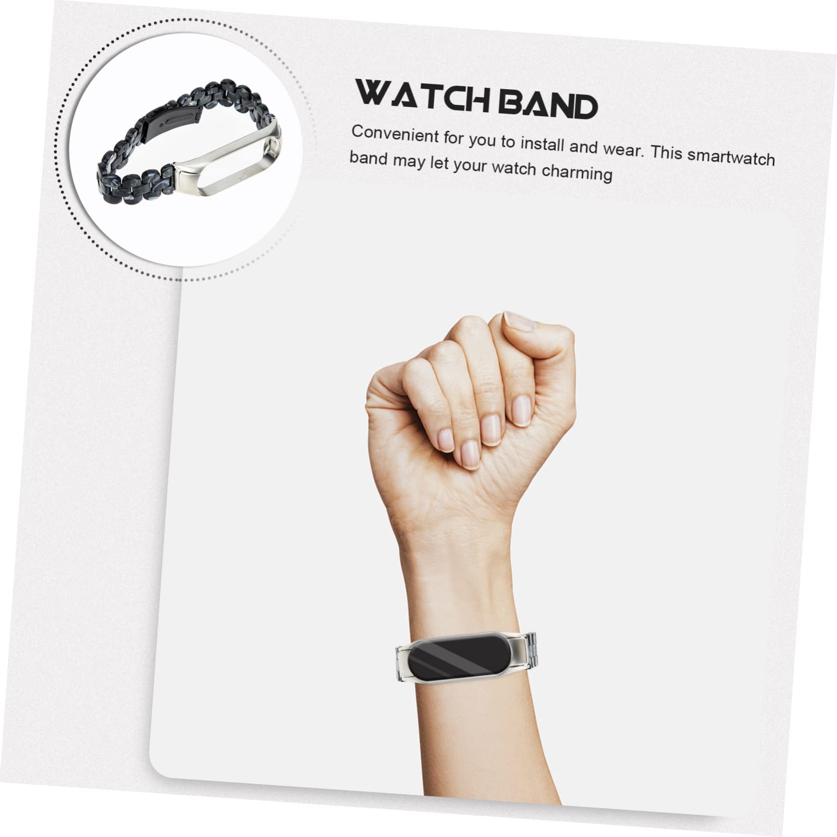 Housoutil Lot De 5 Bracelets De Rechange Élégants Pour Montre Connectée 5/6 Avec Boucle En Acier Inoxydable Et Bracelet En Résine