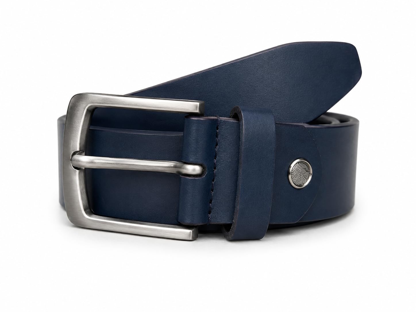 Glossy Leather Belt for Men | Premium Formal & Casual Waist Belt with Silver-Tone Buckle | Available in Tan, Navy & Brown | Adjustable Fit Up to 44 Inches | Daily Wear Accessory-image-48