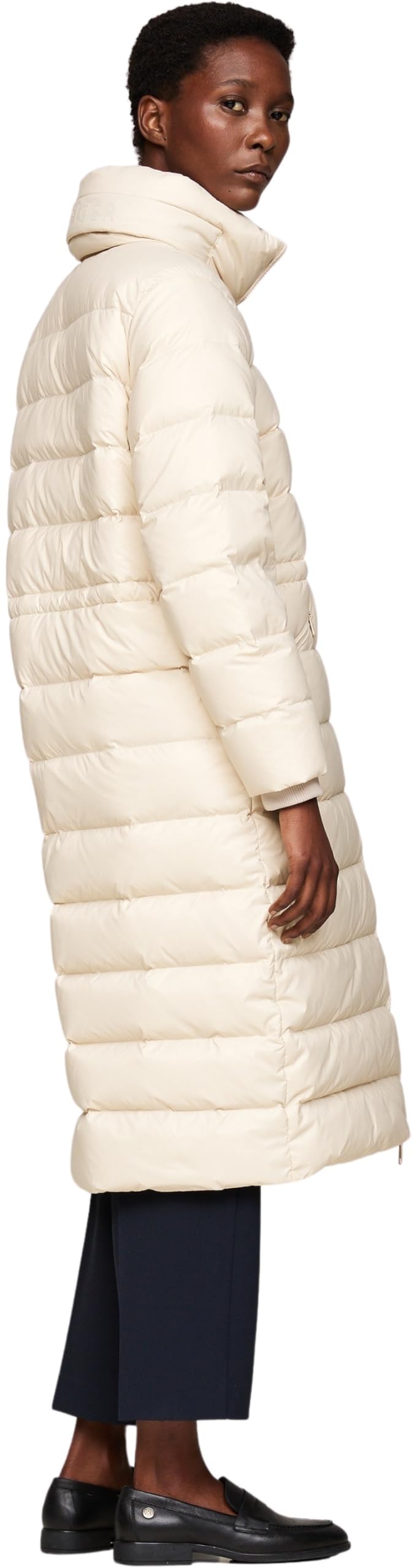 Tommy Hilfiger Abrigo de Plumas Mujer Funnel Maxi Coat Hasta Las Rodillas