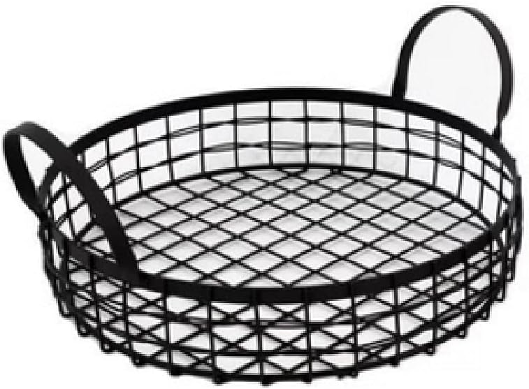 Wrought Iron Black Bread Basket Fruit Storage Basket Hollow Tabletop Storage Storage Basket
