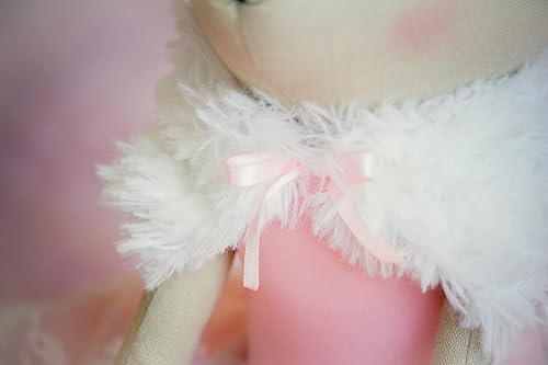 Miniatura 5 de Dixie The Deer - Muñeco de peluche hecho a mano para niños y niñas jóvenes, bonita decoración de guardería rosa y blanco para niños, material de