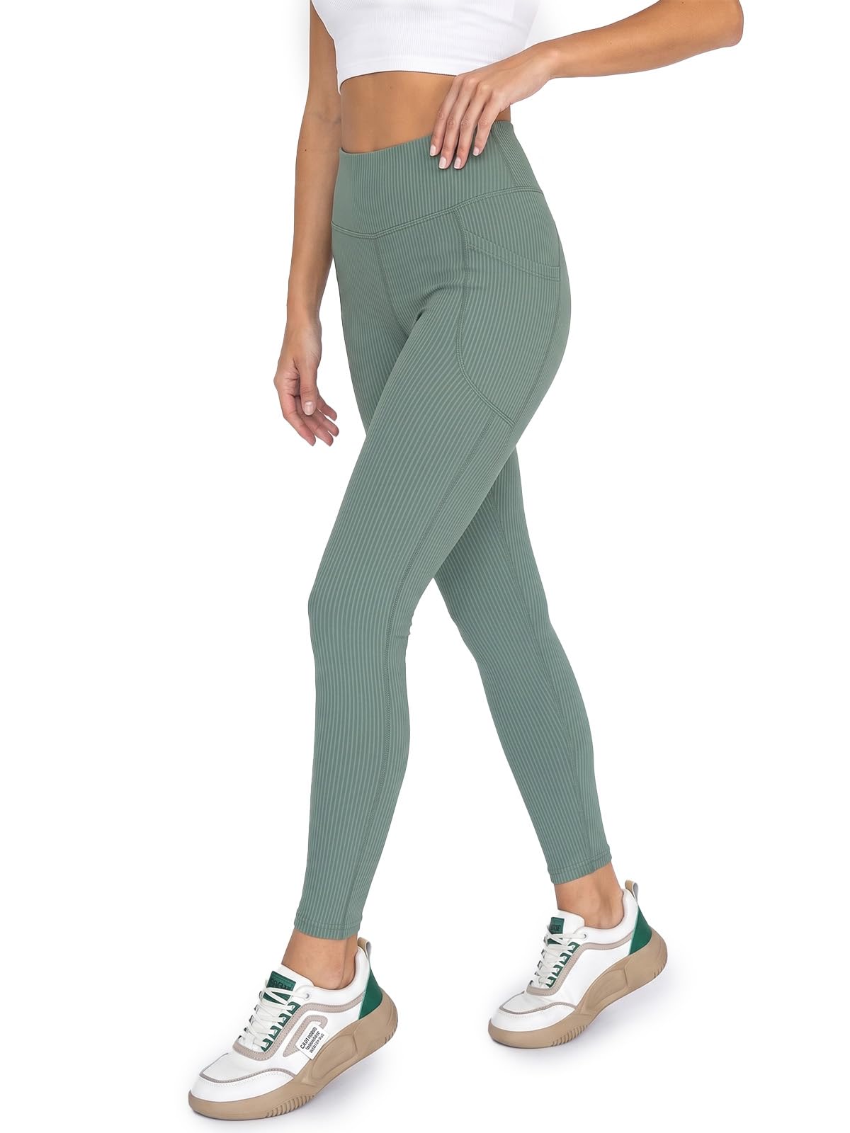 JUNEBERRY® Legging de sport pour femme en élasthanne texturé extensible léger et confortable pour la gym, taille XS à XL