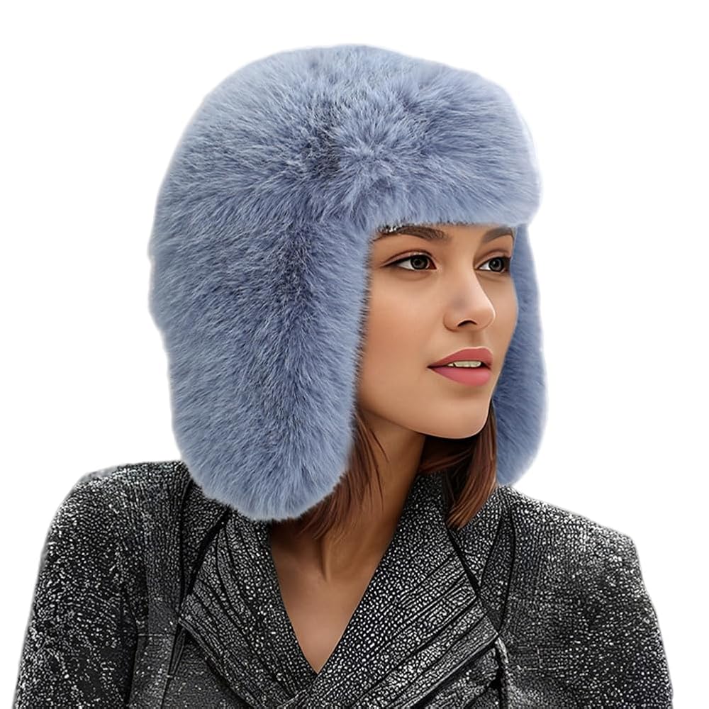 Cosiesnest Winter Hat Windproof Thermal Fur Hats Scarves Set