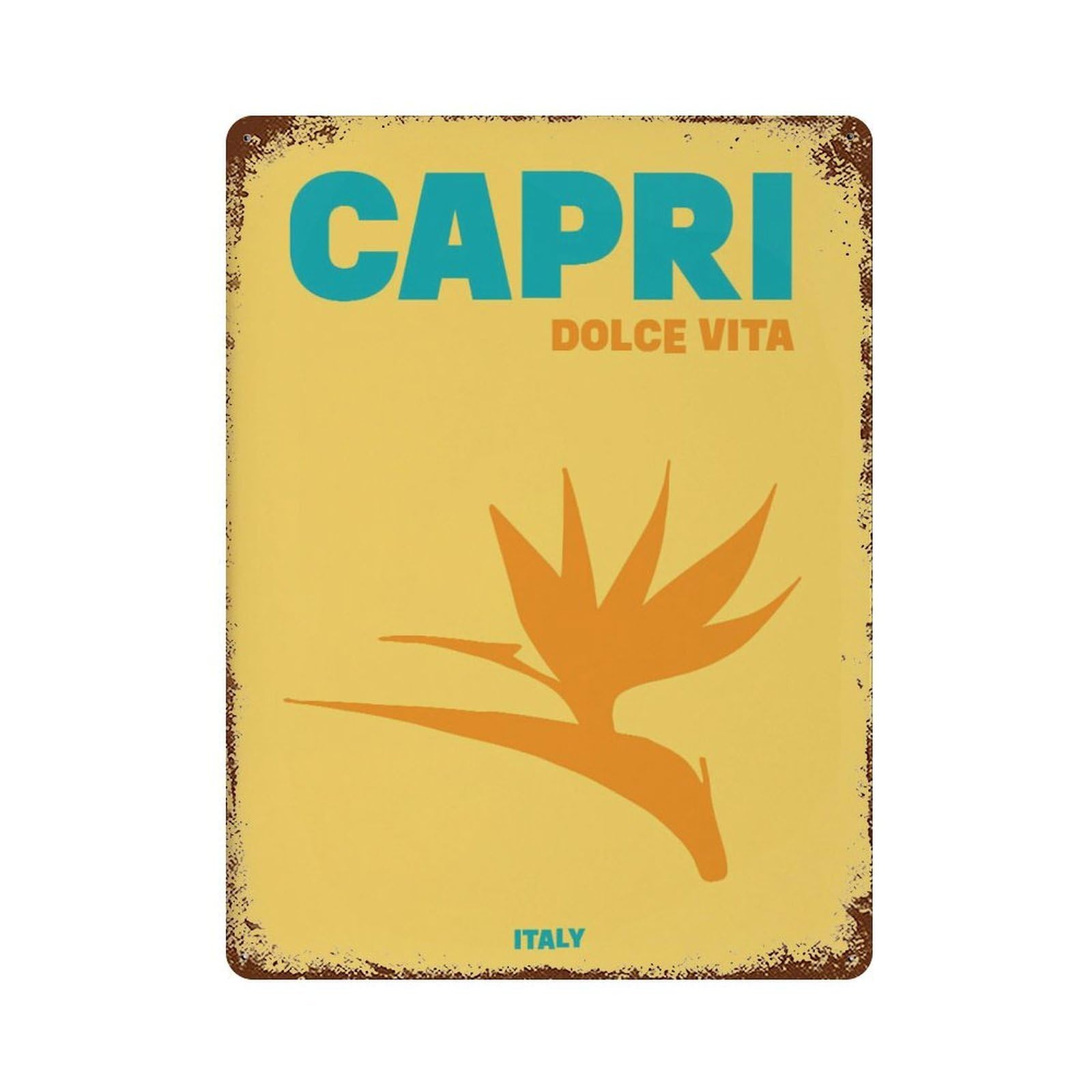 xiaoxiaoshen Capri Dolce Vita Italy Travel Wall Decor Art Metal Tin Poster Modern Home Decor Art Home Bar Shop Decorations Vintage Sign 40x30cm