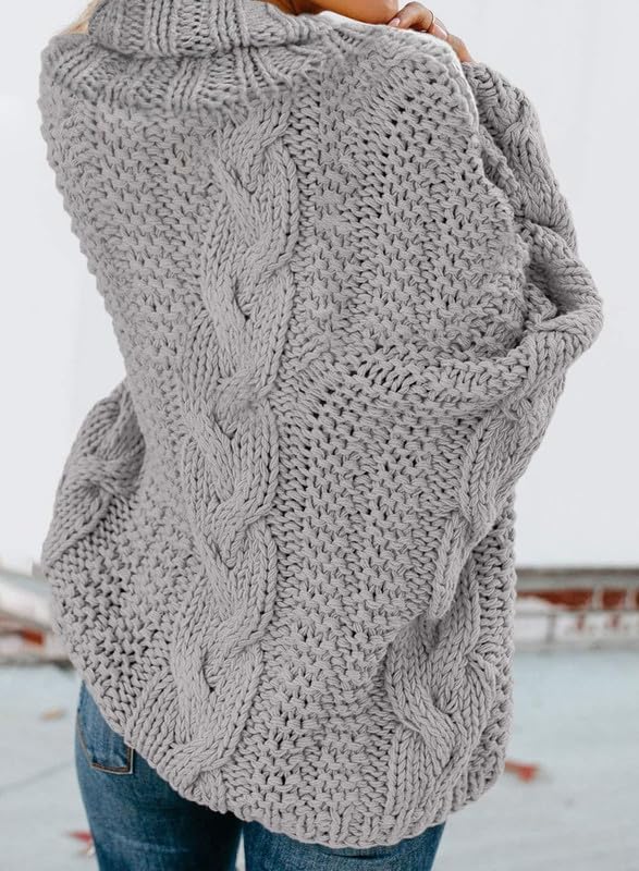 Dokotoo Womens Turtle Neck Sweater Fashion 2025 Loose Casual Cozy Chunky Pullover Tops - Image 2