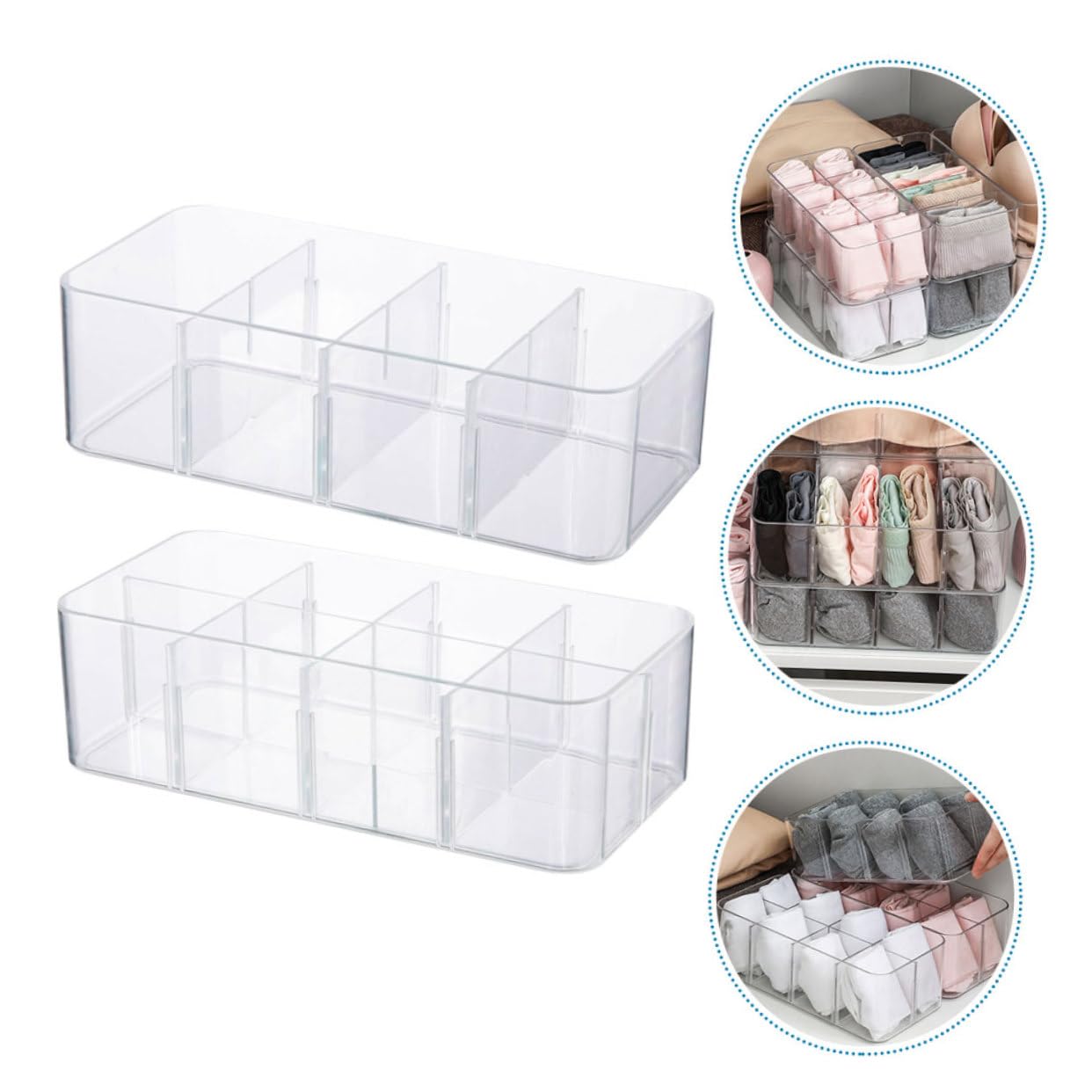 2 Pièces Boîte de Rangement en Ps pour Sous-vêtements