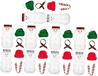 Luxshiny Pote De Doces 10 Conjuntos De Jarra De Doces Jarra De Bebidas De Natal Garrafas De Plástico Garrafas De Água Vazias Recipiente De Suco Potes De Suco Ao Ar Livre Chapéu