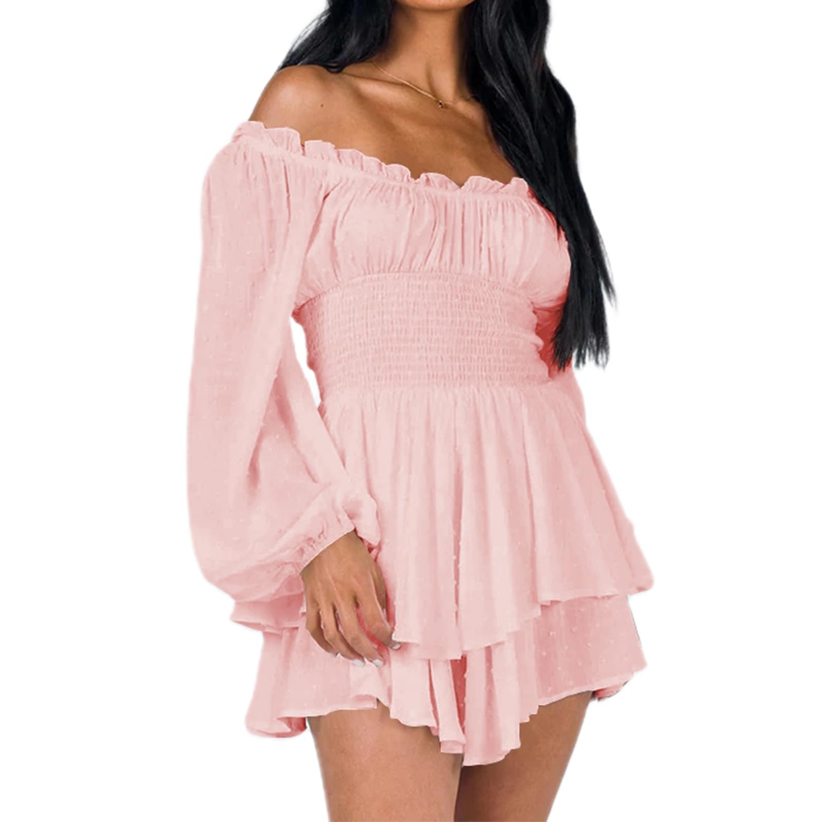 MoKid Ssdwer Off Shoulder Pirate Corset Dress Renaissance Halloween Cosplay Costume (E Pink, S)