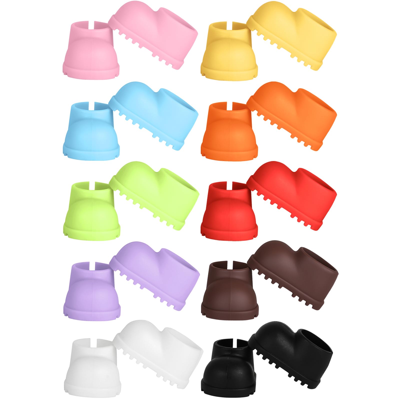 Sunla 10 Pairs Doll Shoes for 17cm Dolls, Cute Mini Shoes Accessories for 17cm Dolls Sitting Standing Series, Silicone Doll Rain Shoes Boots(No Doll)