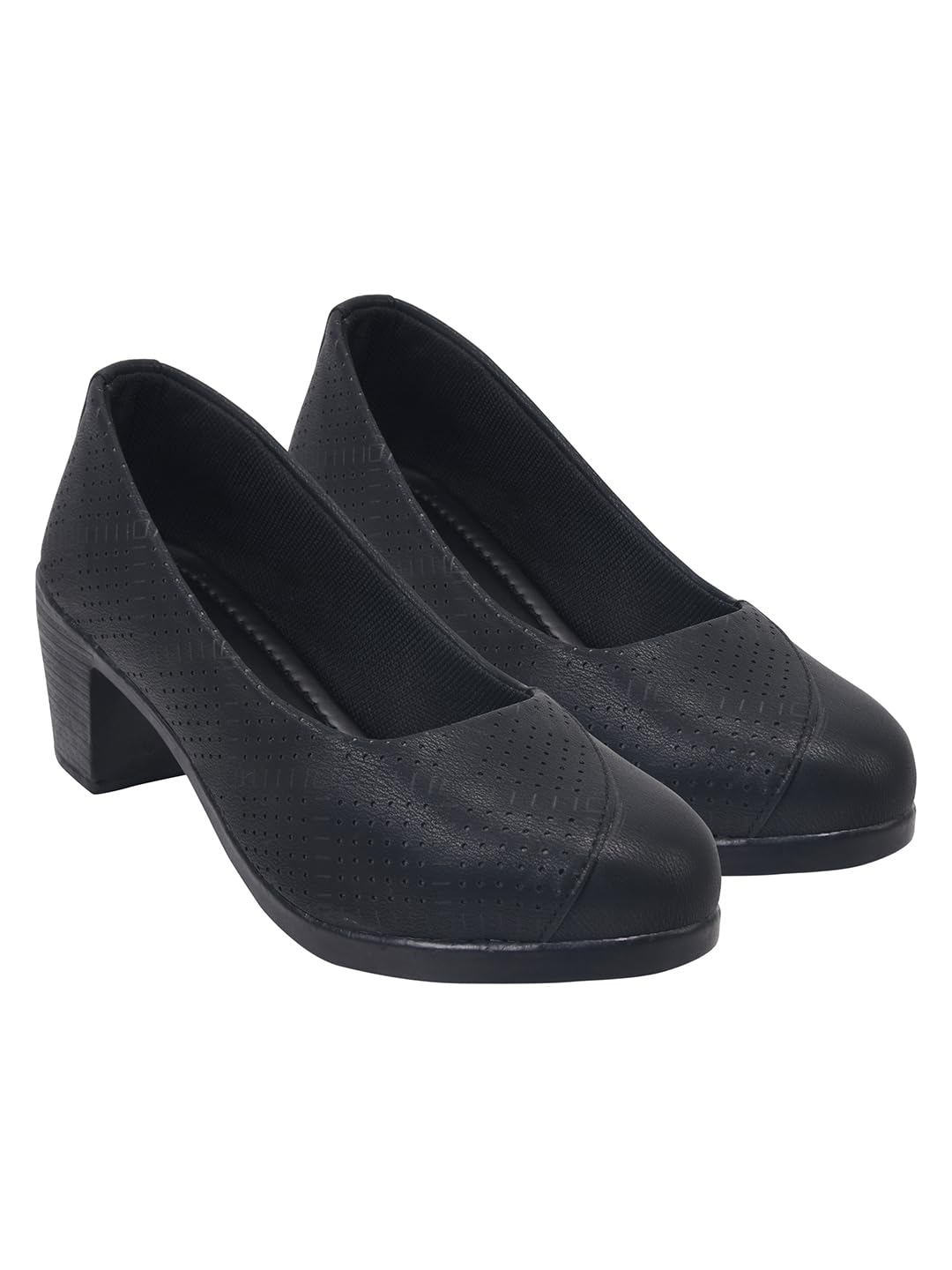 Women’s Formal Block Heel Shoes || Stylish Office Wear Slip-On Pumps || Comfortable Footwear Heels-image-38