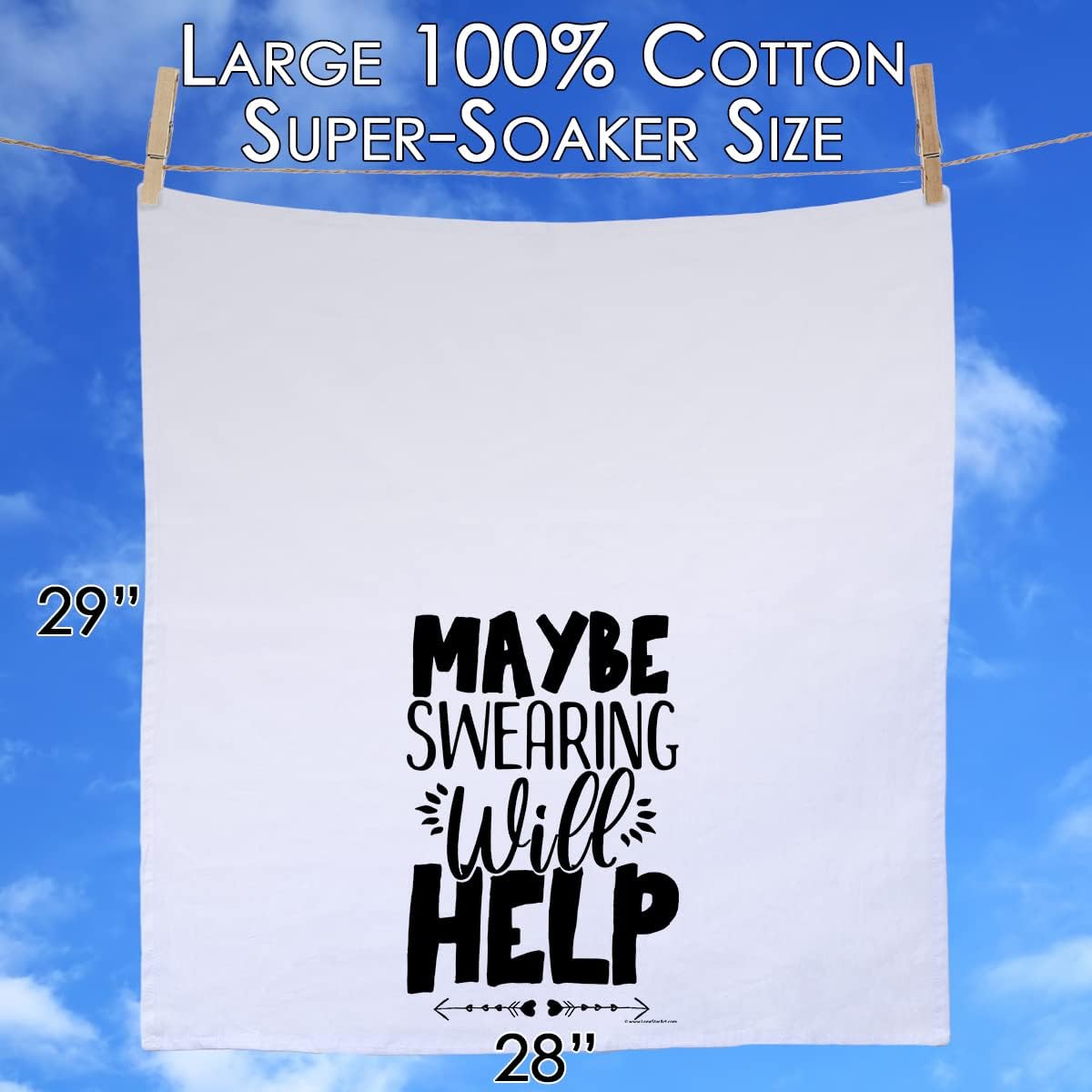Maybe Swearing Will Help - Funny Kitchen Towels Decorative Dish Towels with Sayings, Funny Housewarming Kitchen Gifts - Multi-Use Cute Kitchen Towels - Funny Gifts for Women - Image 3