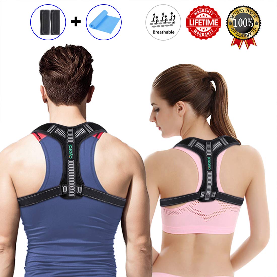 Posture Corrector for Women Men - Orthopedic Back Posture Corrector for Men Upper Back Bad Kyphosis Posture Corrector Under Clothes Unnoticeable for Kids Adults Adjustable Clavicle Back Brace