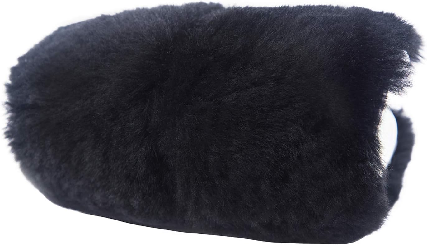 Black Sheepskin Insoles Women's Premium Think Wool Fur Fleece Inserts Cozy & Fluffy 6 - Image 3